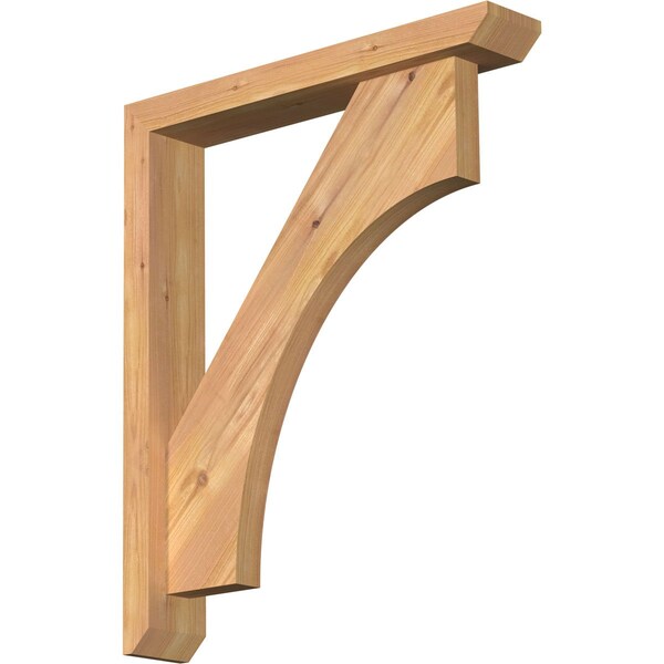 Ekena Millwork Westlake Slat Smooth Bracket w/ Offset Brace, Western Red Cedar, 3 1/2"W x 20"D x 24"H BKT0402X20X24WTL06SWR - main